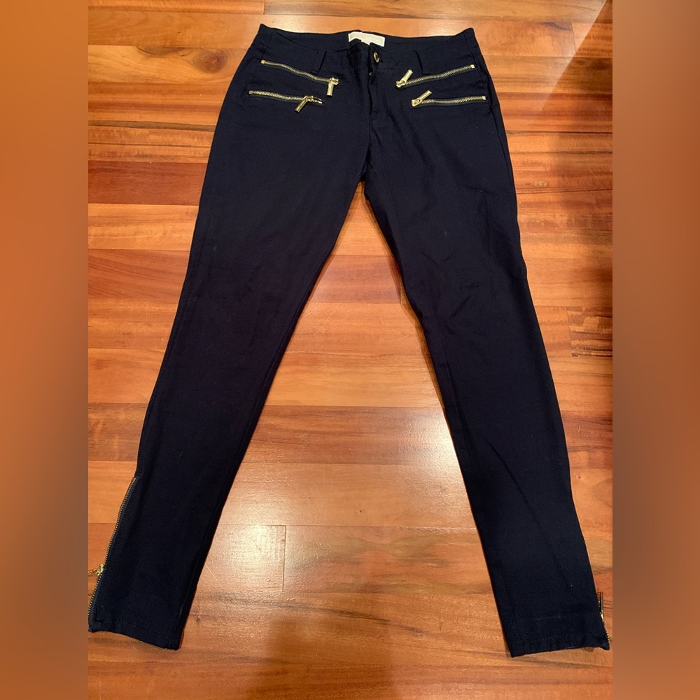 Michael Kors navy zipper detail pants.